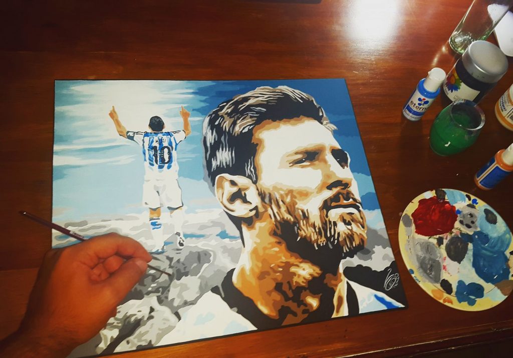 Claudio Rengach- pintura Messi